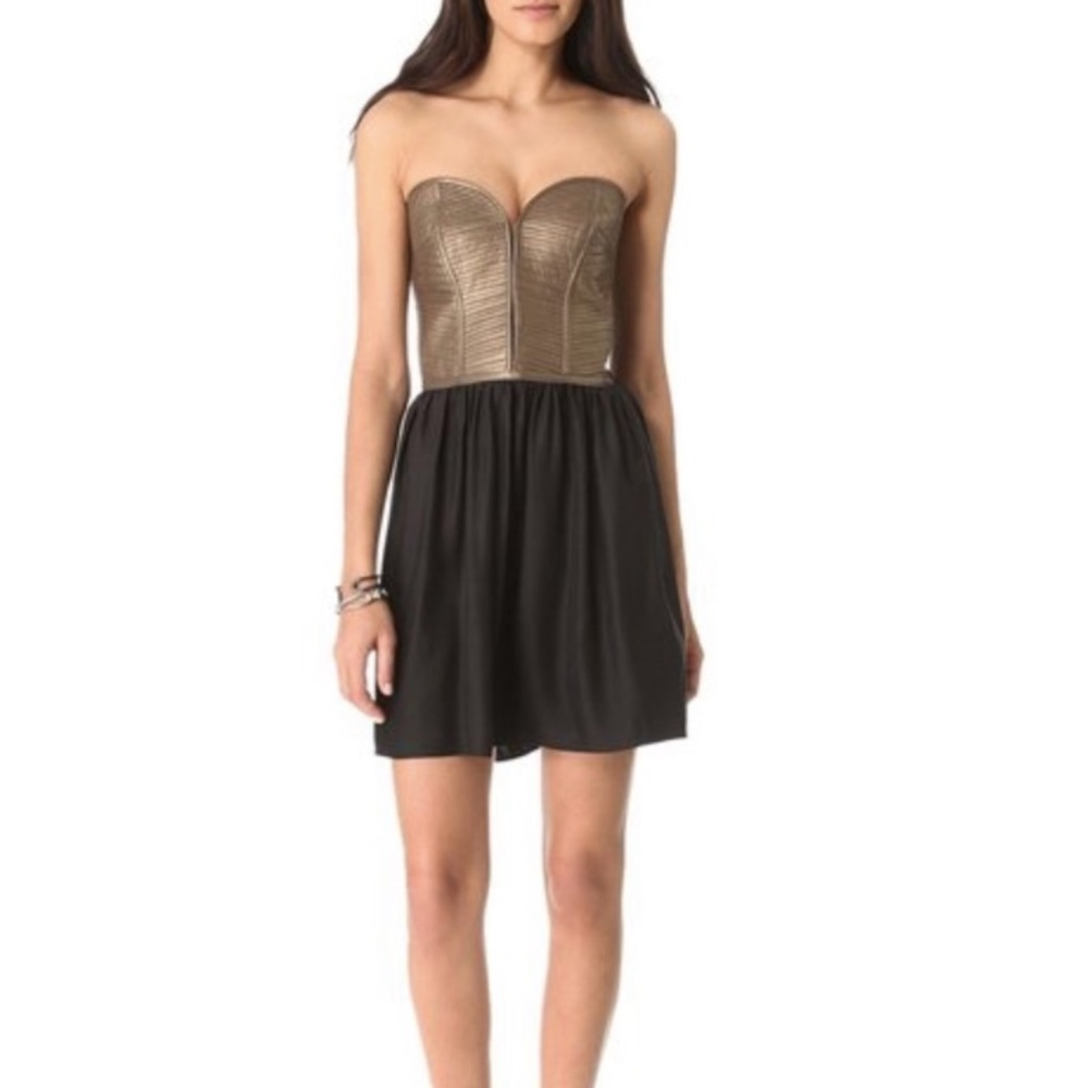 Parker Gold and Black Mini Dress